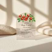 Rustic Strawberry Red Berry Sweet Baby Shower Acryleinladungen