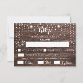 Rustic String Light RSVP Card - Anpassbar Dankeskarte