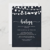 Rustic String Lights BabyQ Baby Duschgrill Einladung (Vorderseite)