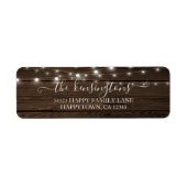 Rustic String Lights Barn Wood Address Label (Vorne)