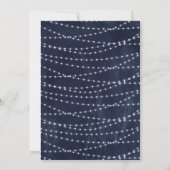 Rustic String Lights Blue Baby Dusche Brunch Einladung (Rückseite)