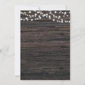 Rustic String Lights Boho Wood Wedding Einladung (Rückseite)