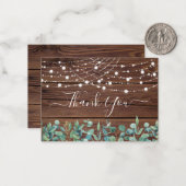 Rustic String Lights Eukalyptus Wedding Vielen Dan Mitteilungskarte (Vorderseite/Rückseite Beispiel)