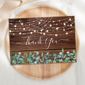 Rustic String Lights Eukalyptus Wedding Vielen Dan Mitteilungskarte