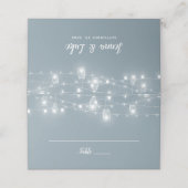Rustic String Lights Folded Wedding Place Cards Platzkarte (Außenseite Aufgefaltet)