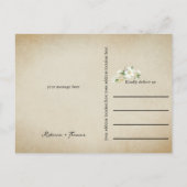 Rustic String Lights Gold Arch Magnolia Ankündigungspostkarte (Rückseite)