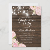 Rustic String Lights Graduation Party Card Summer Einladung (Vorderseite)