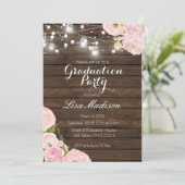 Rustic String Lights Graduation Party Card Summer Einladung (Stehend Vorderseite)