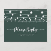 Rustic String Lights Green Menu UAWG Postkarte (Vorderseite)