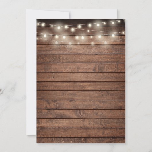 Rustic String Lights Greenery Bridesmaids Luncheon Einladung (Rückseite)