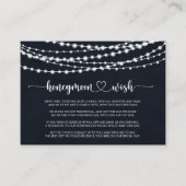 Rustic String Lights Hochzeitswunsch  Begleitkarte (Vorderseite)
