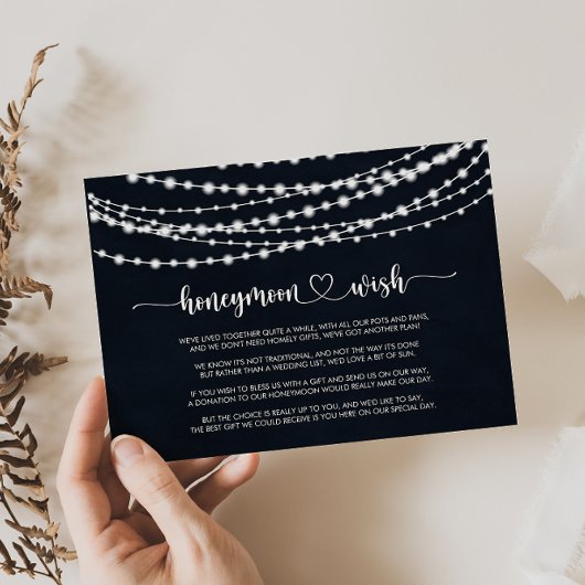 Rustic String Lights Hochzeitswunsch  Begleitkarte