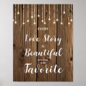 Rustic String lights Jede Liebe Story ist..wedding Poster (Vorne)