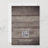 Rustic String Lights Lavender QR Code Wedding Einladung (Rückseite)