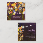 Rustic String Lights Liebe Trees Esthetician Quadratische Visitenkarte (Vorne/Hinten)