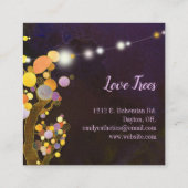Rustic String Lights Liebe Trees Esthetician Quadratische Visitenkarte (Rückseite)
