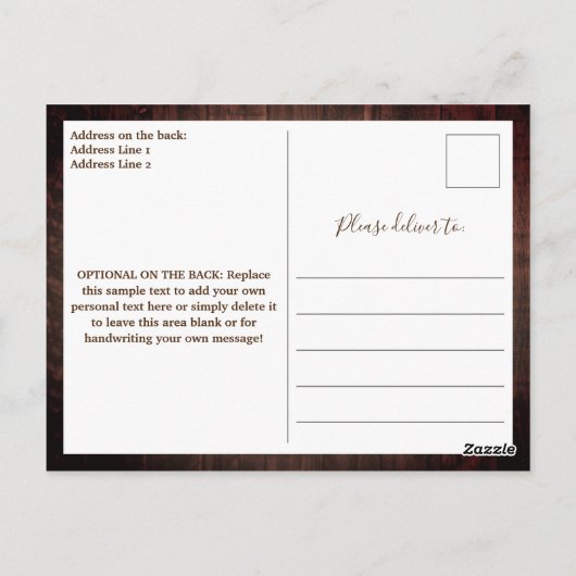 Rustic String Lights Mason Jar Budget Wedding Postkarte (Rückseite)