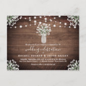 Rustic String Lights Mason Jar Budget Wedding Postkarte (Vorderseite)