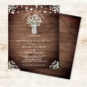 Rustic String Lights Mason Jar Budget Wedding Postkarte