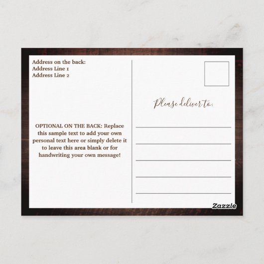 Rustic String Lights Mason Jar Budget Wedding Postkarte (Rückseite)