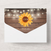 Rustic String Lights Mason Jar Sonnenblumen Hochze All In One Einladung (Rückseite)