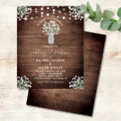 Rustic String Lights Mason Jar Wedding Einladung