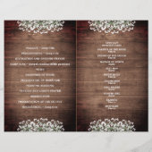 Rustic String Lights Mason Jar Wedding Program (Rückseite)
