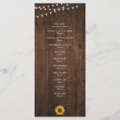 Rustic String Lights Mason Jar Wedding Programm (Rückseite)