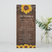 Rustic String Lights Mason Jar Wedding Programm (Stehend Vorderseite)