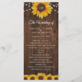 Rustic String Lights Mason Jar Wedding Programm (Vorderseite)