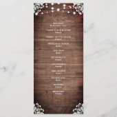 Rustic String Lights Mason Jar Wedding Programm (Rückseite)
