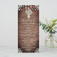 Rustic String Lights Mason Jar Wedding