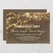 Rustic String Lights Romantic ENGAGEMENT PARTEI Einladung (Vorne/Hinten)
