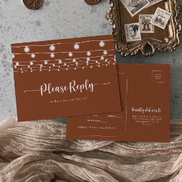 Rustic String Lights Terracotta Menüauswahl UAWG Postkarte