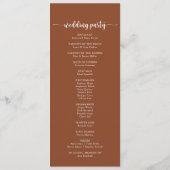 Rustic String Lights Terracotta Wedding Program Programm (Rückseite)