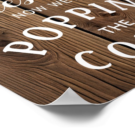 Rustic String lights VERLOBUNG Ankündigungszeichen Poster (Ecke)