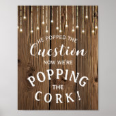 Rustic String lights VERLOBUNG Ankündigungszeichen Poster (Vorne)