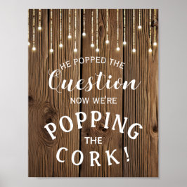 Rustic String lights VERLOBUNG Ankündigungszeichen Poster