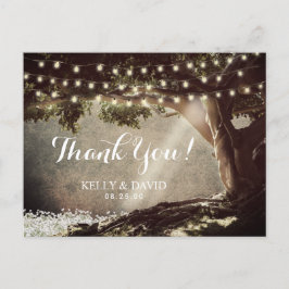 Rustic String Lights Vintag Tree Vielen Dank Postkarte