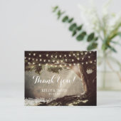 Rustic String Lights Vintag Tree Vielen Dank Postkarte (Stehend Vorderseite)
