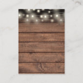 Rustic String Lights Wedding Danke Platzkarte (Rückseite)