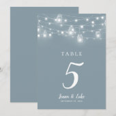 Rustic String Lights Wedding Table Numbers (Vorne/Hinten)