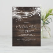 Rustic String Lights Wohn Weihnachtsgebäck Party Einladung (Stehend Vorderseite)