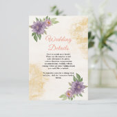 Rustic Summer aesthetic Wildflower Wedding Begleitkarte (Stehend Vorderseite)