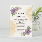 Rustic Summer aesthetic Wildflower Wedding Einladung (Stehend Vorderseite)
