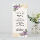 Rustic Summer aesthetic Wildflower Wedding Menükarte (Stehend Vorderseite)