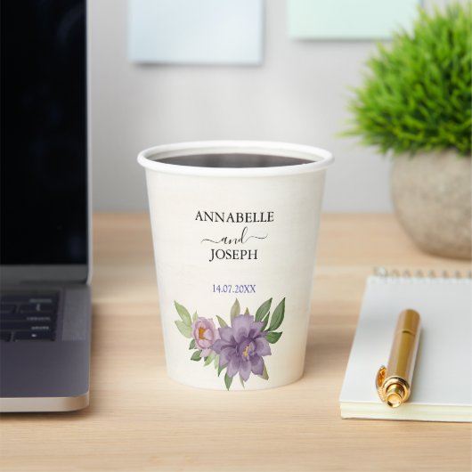 Rustic Summer aesthetic Wildflower Wedding Pappbecher (InSitu)