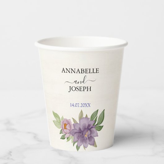 Rustic Summer aesthetic Wildflower Wedding Pappbecher (Vorderseite)