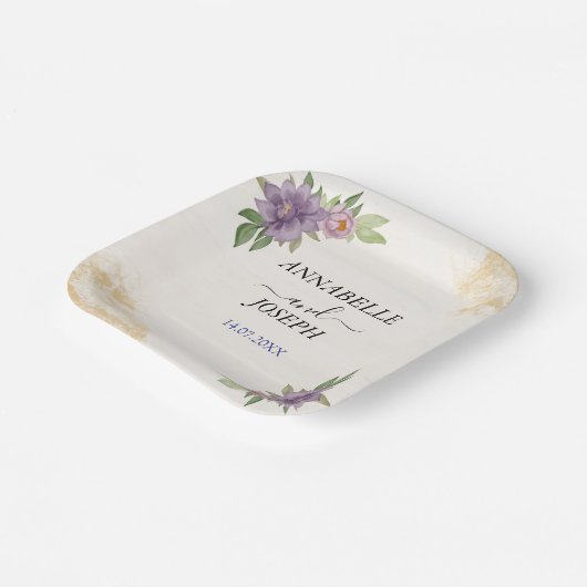 Rustic Summer aesthetic Wildflower Wedding Pappteller (Gewinkelt)