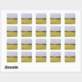 Rustic summer field, Helsingia, Sweden Quadratischer Aufkleber (Blatt)